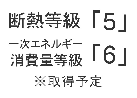 断熱等級「5」一次エネルギー消費量等級「6」